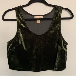 Urban Outfitters Band of Gypsies Green Velvet cropped Tank
